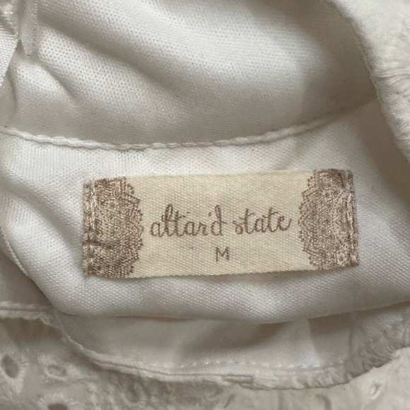 Altar'd State White Ruffled Tiered Mini Dress Size M - Picture 2 of 16